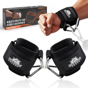 lot 40211 image: Wrist Cuffs for Cable Machines   Padded & Adjustable Straps for Lateral Raises, Tricep Pushdowns & Strength Training SIZE M