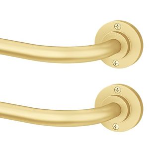 lot 40222 image: 2 Pack Curtain Rods for Windows 28 to 48 inch, 58 Inch Curtain Rod, Adjustable Wrap Around Curtains Rod, Blackout Curtains Rods, Metal Room Darkening Curved Cafe Small Drapery Pole, Color is black