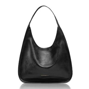 lot 40232 image: NEWBELLA Hobo Purse, PU Leather Shoulder Bag, Tote Handbag for Work and Travel (Black)