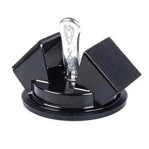 lot 40250 image: Heavy Duty Metal Floor Gap Fixer Tool with 45 Degree Strike Surface and Double Sided Suction Cup, Laminate and Vinyl Plank Flooring Gap Repair Tool for Household Floor Maintenance (Black)