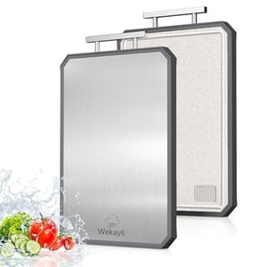 lot 40258 image: Stainless Steel Cutting Boards for Kitchen, 2-in-1 Chopping Boards