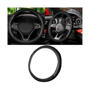 lot 40269 image: Car Steering Wheel Cover, Carbon Fiber Leather Breathable Vehicle Wheel Protector, Anti Slip 15 Inch Automotive Interior Accessories, Universal for 15 Inch SUV, Sedan, Truck COLOR IS BLACK AND RED
