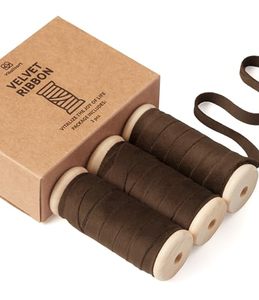 lot 40278 image: Vitalizart Brown Velvet Ribbon 38 x 15 Yds for Christmas Gift Wrapping