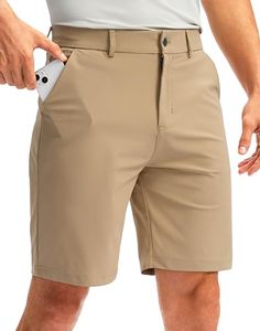 lot 40296 image: Soothfeel Mens Golf Shorts with 5 Pockets Stretch Lightweight Quick Dry 9 Inch Flat Front Casual Work Dress Shorts for Men SIZE L