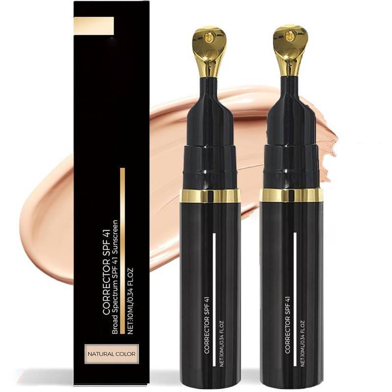 lot 12493 image: Undereye Corrector SPF 41 - Under Eye Concealer for Dark Circles, Anti-Aging Tinted Cream, Hydrating Serum With Peach Undertone
