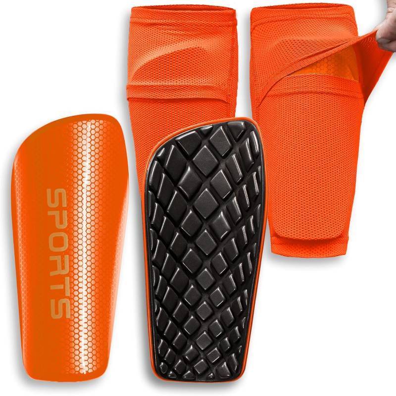 lot 5646 image: Soccer Shin Guards for Kids Youth Adults - Shin Pads and Sleeves with Optimized Insert Pocket for Boys Girls Men Women for Football Games - Protective Soccer Equipment SIZE S
