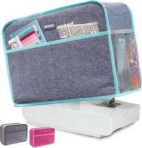 lot 40314 image: AMOIGEE Sewing Machine Cover for Brother, Singer, Janome   Quilted Dust Cover with Storage Pockets, Padded Protective Sewing Machine Case Fits Most Standard Sewing Machines (17 x 7 x 12)