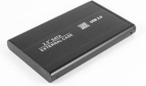 lot 40316 image: Ruilogod Black Aluminum 480Mbps USB2.0 to SATA 2.5 HDD External Enclosure Case
