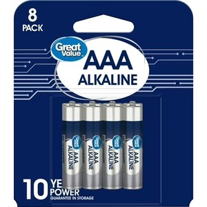 lot 40418 image: Great Value Alkaline AAA Batteries (8 Count)