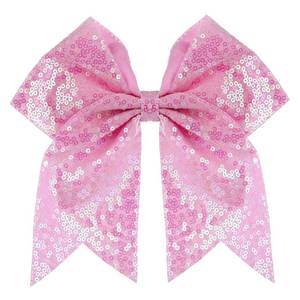lot 40453 image: Large Big 7 Inch Glitter Bow Clip Sequin Bling Party Hair Accessories for Women Teens Girls Kids 1 Pcs (Pink)
