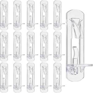 lot 40467 image: uxcell 16 Pcs Plastic Locking Shelf Pins, Self-Locking Shelves Support Pegs Clear Brackets Clips Fit 6.9mm Hole 1316(20mm) Thick Shelf for Bookcase, Closet, Kitchen Furniture