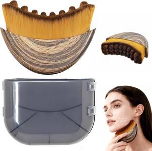 lot 40476 image: Lymphatic Contour Face Brush, Manual Lymphatic Drainage Massager, Natural Makeup Brushes with Durable Soft Bristles, Hypoallergenic Ergonomic Facial Cleansing Brush for Sculpting