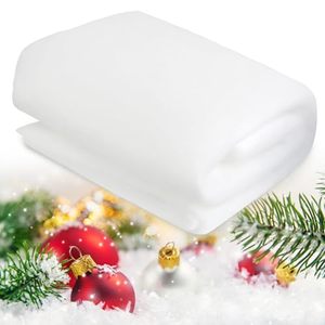 lot 40666 image: Christmas Snow Blanket - 2.6ft x 7.8ft - Artificial Snow Blankets for Christmas Decorating - White Soft Fluffy Fake Snow Cover for Creating a Winter Wonderland Village Crafts Backdrop (C1Pc White)