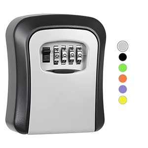 lot 40675 image: ZHEGE Key Lock Box Wall Mount, 4-Digit Combination Key Lockbox for keys Outdoor, Realtors, Garage Spare, key Box with Code Sturdy and Durable (Gray)