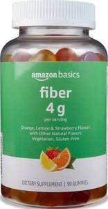 lot 40678 image: Amazon Basics Soft Fiber Gummies for Digestive Health and Regularity, Orange, Lemon & Strawberry Flavors, 90 Count, Pack of 1 (Previously Solimo)