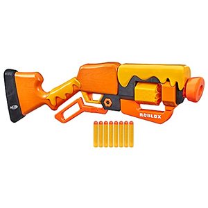 lot 40693 image: Nerf Roblox Adopt Me Bees Lever Action Dart Blaster, Rotating 8-Dart Drum, 8 Elite Darts, Code to Unlock in-Game Virtual Item