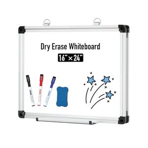 lot 40695 image: Dry Erase Board, 16 x 24 inches Magnetic Whiteboard for Wall, Portable Presentation Board for Home, Office, Includes Markers, Marker Tray, Eraser and Hanging Hardware