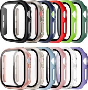 lot 48014 image: Pocoukate 12 Pack Case for 46mm Apple Watch Series 10, Series 11, with Tempered Glass Screen Protector Full Scratch-Resistant Protective Cover Bumper for Apple Watch Series 1110 46 mm