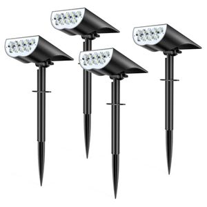 lot 48022 image: Solar Lights Outdoor Waterproof IP65, 3 Lighting Modes Solar Spot Lights Outdoor, Landscape Lighting for Garden Yard Pathway Decor, Outdoor Decor, Cool White 4 Pack