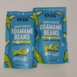 lot 48036 image: 2 Packs The Only Bean Roasted Edamame Beans Sea Salt, 4oz