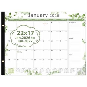lot 48047 image: 2026 Desk Calendar 22 x 17, Large Monthly Desktop Calendar, 18 Months Desk Pad (Jan. 2026 - Jun. 2027) for Home School Office Supplies