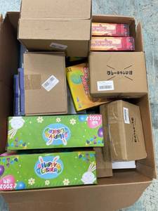 lot 48054 image: Box of Easter and Valentines Day Decorations  Toys