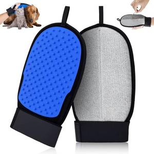 lot 48056 image: TQRR 2 in 1 Pet Hair Removal Glove for Dog & Cat, Silicone Pet Grooming Gloves, Reusable Magic Pet Hair Brush, Electrostatic Pet Hair Remover Tool for Sofa, Carpets, Furniture, Car Seats, Clothing