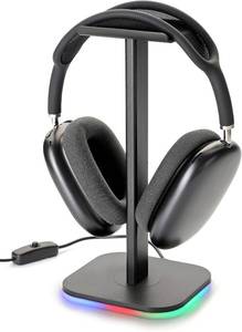 lot 48060 image: RGB Headphone Stand for Gaming   Modern Aluminum Headset Holder for Desk - Sleek Display for Over-Ear Headphones (Accessory ) Gift for Boys- (Black)