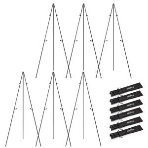lot 28961 image: 6 Pack 63 Inches Easel Stand for Sign, Black, with Carry Bags - Retail $53