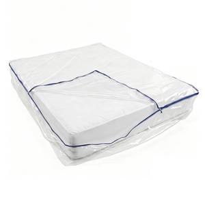 lot 28963 image: Plastic Mattress Bag for Moving (Queen), 3 Mil Extra Thick Mattress Cover Protector with Zipper, Clear Mattress Storage Bag for Bed, Waterproof & Reuseable Mattress Moving Supplies - Retail $16