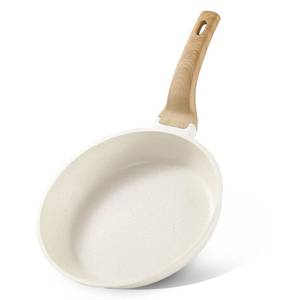 lot 28964 image: CAROTE 8 Inch Non Stick Frying Pan, Cream White Granite Skillet - Retail $17