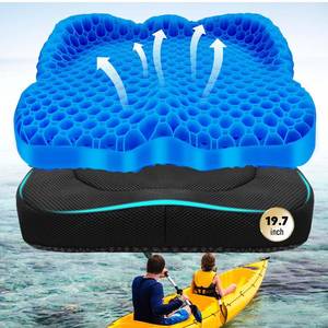 lot 28973 image: Anti-Slip Kayak Seat Cushion - Double Thicken Gel Boat Cushion, Waterproof Kayak Gel Seat Cushion, Coccyx Sciatica Pain Relief, Kayak Accessories for Fishing, Kayak Fishing Accessories - Retail $40