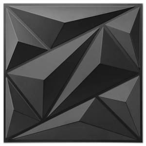 lot 28987 image: 33 Pack 3D Wall Panels Diamond, Black, 12x12 - Retail $40