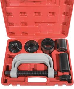 lot 28989 image: Ball Joint Removal Tool Kit,Ball Joint Press,Car Accessories Ball Joint Separator Tool,Bushing Press Kit with 4x4 Adapters,U Joint Press and Removal Tool for Most 2WD4WD Cars and Light Trucks - Retail $50