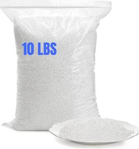 lot 28996 image: 10 Pounds Poly Pellets, Plastic Stuffing Beads Weighted Polypropylene Beads, Bean Bag Filler Bead for Stuffed Animal Toys, Filling Pillow, Crafts, Clear - Retail $33