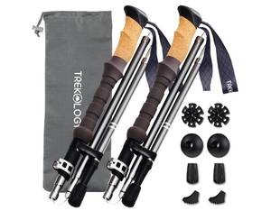 lot 29004 image: Trekology Trek-Z Cork Grip Collapsible Lightweight Hiking Trekking Poles - Retail $42
