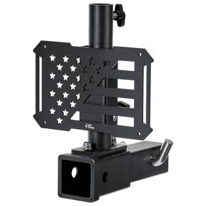 lot 29012 image: Hitch Flag Pole Holder for Standard 2 Inch Receivers, Fits Truck RV SUV Pickup Camper Trailer Hitch Mount Flagpole Holder with Hitch Receiver��Flag Poles Up to 1.18 Diameter�� - Retail $39