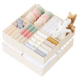 lot 28813 image: Drawer Organizer Clothes, 10 Pack Dresser Organizer for Baby Clothes, Underwear, Sock- Foldable Closet Organization and Storage Dividers Bins for Nursery, Bedroom (Beige) - Retail $25