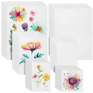 lot 28814 image: 100 Sheets Watercolor Paper Bulk 9 x 12, 8.5 x 11.5, 4x4, 3.5x 5.5, 5x7, 4x6 Artist Painting Drawing White Paper Book Water Color Art Supplies for Artist Painting Craft - Retail $9