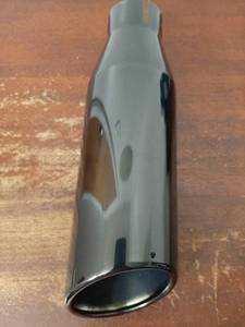 lot 28815 image: Exhaust Tips Black Chrome 2.25 Inlet, Muffler Tip with Never Fading and Peeling Coating, 2.25 Inlet to 3.5 Outlet 12 Long - Retail $33