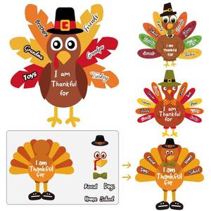 lot 28861 image: Thanksgiving Crafts for Kids, Make-a-Turkey Crafts Stickers - Retail $8
