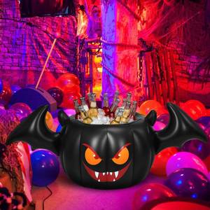 lot 28863 image: Halloween Inflatable Cooler Spooky Blow Up Drink Cooler 44.9 Inch Large Capacity Inflatable Ice Bucket for Indoor Outdoor Garden Lawn Yard Halloween Party Supplies - Retail $40