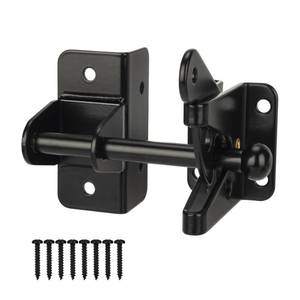 lot 28877 image: Self Locking Gate Latch for Wooden Fence,Heavy Duty Gravity Fence Latch Privacy Door Latch for Wood Gate,Metal Gates,Vinyl Fence,Gate Hardware Gate Door Lock for Outdoor Pool,Black Finish - Retail $15