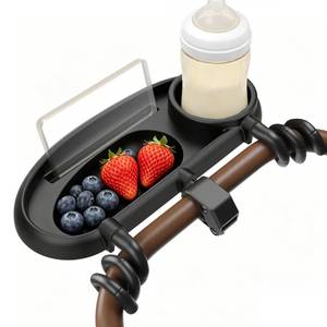 lot 28880 image: Universal Stroller Snack Tray,Stable Three-Point Locking Mechanism Reduces wobbling and Spills.The Stroller Snack Tray Accommodates Snacks, Water Bottles and Mobile Phones, and is Dishwasher-Safe. - Retail $30