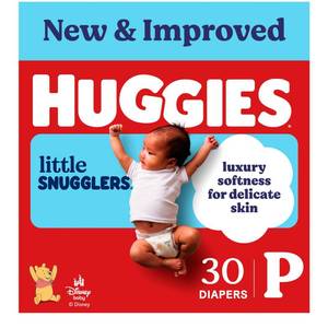 lot 28897 image: Huggies Little Snugglers Diapers, Size Preemie, 30 Count - Retail $10