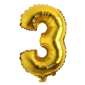 lot 28908 image: 16 Alphabet Letter and Number Balloons Set Package, Aluminum Hanging Foil Film banner Mylar Balloon for Birthday Party Decoration Custom Word (A-Z, 0-9 Gold) (16 inch 3 Gold) - Retail $4