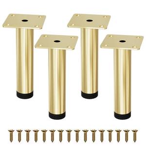 lot 28909 image: 4 Pcs 7 Adjustable Gold Furniture Legs for Cabinet, DIY Shelf - Retail $18