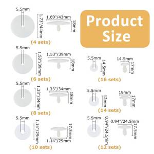 lot 28913 image: 70 Sets 7 Sizes Doll Joints Safety Joints Plastic Movable Joints Animal Joints Body Joints with Washers Limbs and Head Joints for Soft Stuffed Amigurumi Crochet Making - Retail $14