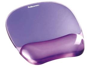 lot 28941 image: Fellowes Crystals Gel Mouse Pad with Wrist Rest - Purple (91441) - Retail $18