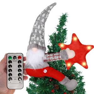 lot 28948 image: Christmas Tree Topper Gnomes Decorations,22 Inch Handmade with Lighted Star - Retail $15